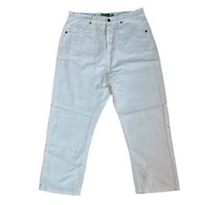 Sandrine Rose X Free People Cotton Linen Drop Crotch Button Fly Cream Size 27